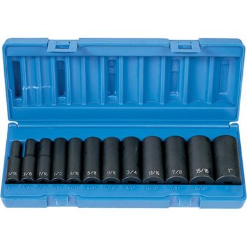 Picture of 3/8" DRIVE SAE 6 POINT DEEP LENGTH IMPACT SOCKET SET